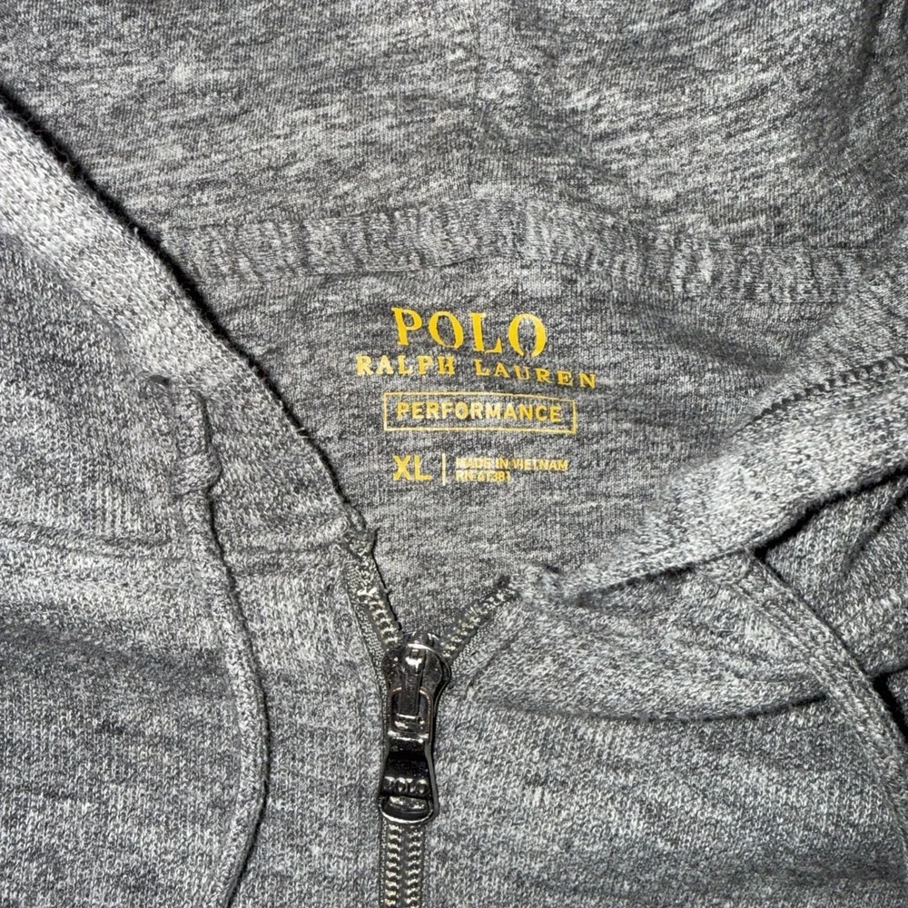 Polo Ralph Lauren Performance Hoodie Size‎ XL Double Knit Full Zip Gray